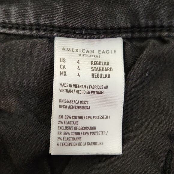 American Eagle Next Level Stretch Hi-Rise Jegging Jean Black Denim Size 4 - Picture 9 of 11